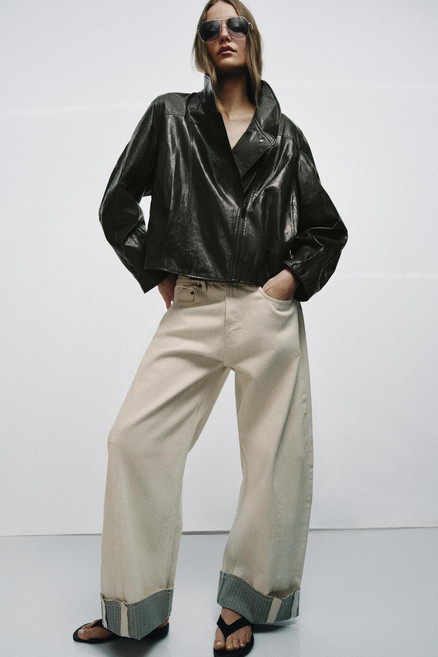 자라 ZARA ZW 컬렉션 페이크 레더 재킷 - 그레이 선물추천