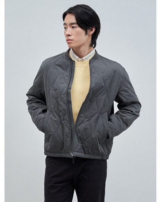 빈폴 [빈폴] 퀼팅 패딩 점퍼 그레이 (BC4838PP23)