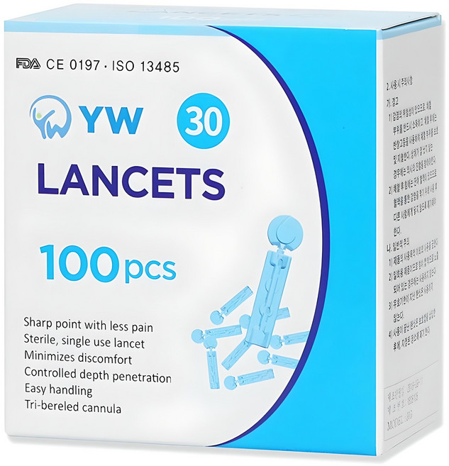 YW 일회용 수동 채혈침, 100개입, 1개