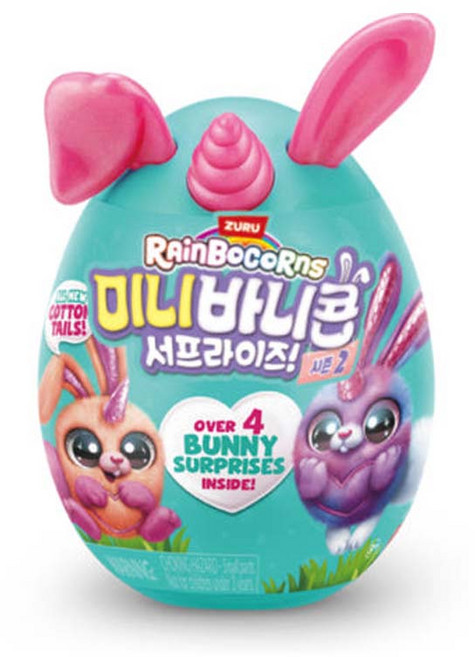 레인보우콘 바니콘 시즌2 애착 미니 토끼 유니콘 귀여운 봉제 동물 인형, 1개, 랜덤, 170mm
