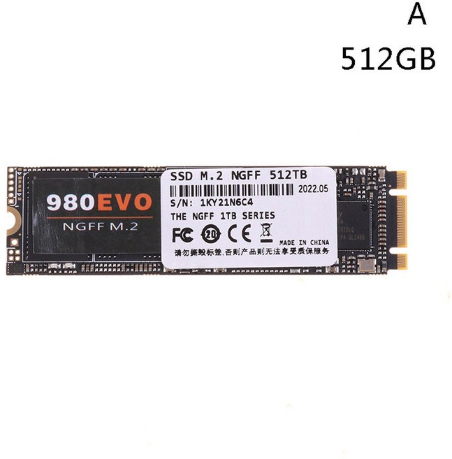 노트북 컴퓨터용 내장 솔리드 스테이트 드라이브 SSD M2 NGFF 500GB 980 EVO Plus 250GB 1TB HDD 하드 디스크 970 PRO M 2 2TB Sata, 없음, 512GB