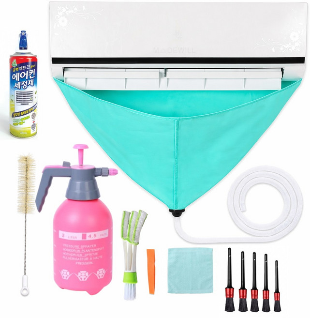 몽키아트 벽걸이 창문형 시스템 에어컨청소 키트 도구 세트 셀프 청소 세척 장비 스탠드, 1개, 에어컨청소키트