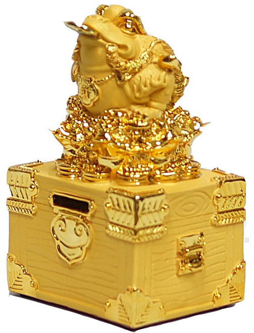 황금 삼족두꺼비 상자 저금통 대형 특대형, 소