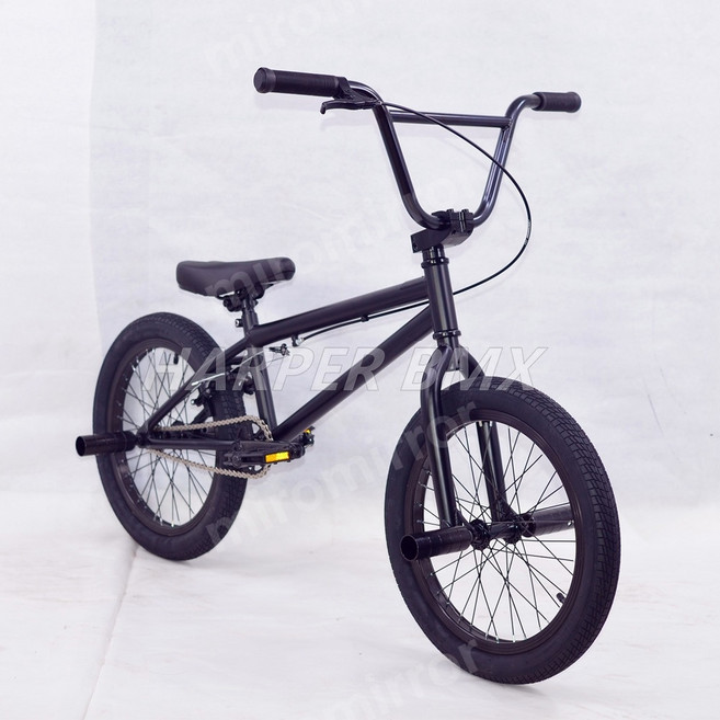 묘기자전거 스턴트 미니벨로 bmx 입문용 초보용, D.블랙(휠)-블랙(프레임), 1개, 1cm