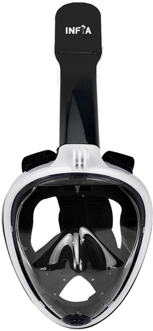 인피아 풀페이스 스노쿨링마스크 스노쿨링 세트, 블랙앤화이트