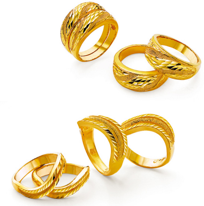 t5060r / 순금 반지 쌍지 쌍반지 쌍가락지 18.75g 24k 99.9% 다이아몬드컷팅