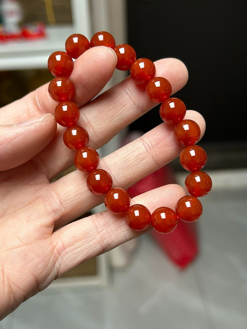 天然紅瑪瑙手串 10mm