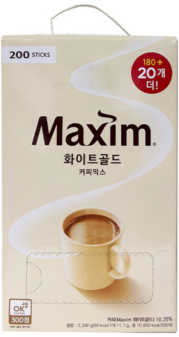 맥심 화이트 골드 커피믹스, 11.7g, 200개입, 2개