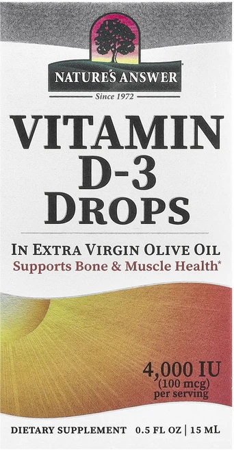 네이쳐스엔서 비타민D-3 드롭스 100mcg(4000IU) 15ml, ONE COLOR, 2개, 14.787ml - 쿠팡