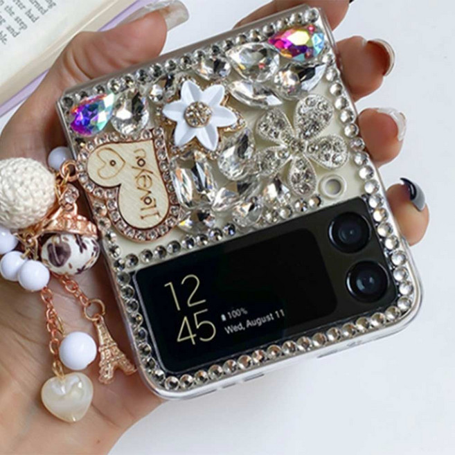 갤 겔 제트플립3 큐빅 파츠 키링 핸드폰 케이스