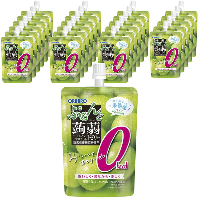 오리히로 탱글 곤약젤리 제로 샤인머스캣맛 스탠딩 130g, 24개