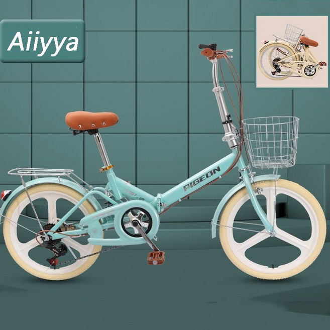 Aiiyya 미니벨로 접이식 자전거 출퇴근 통근 스틸프레임 변속 자전거 12인치 16인치 20인치 22인치, 삼각륜, 삼각륜, 1개
