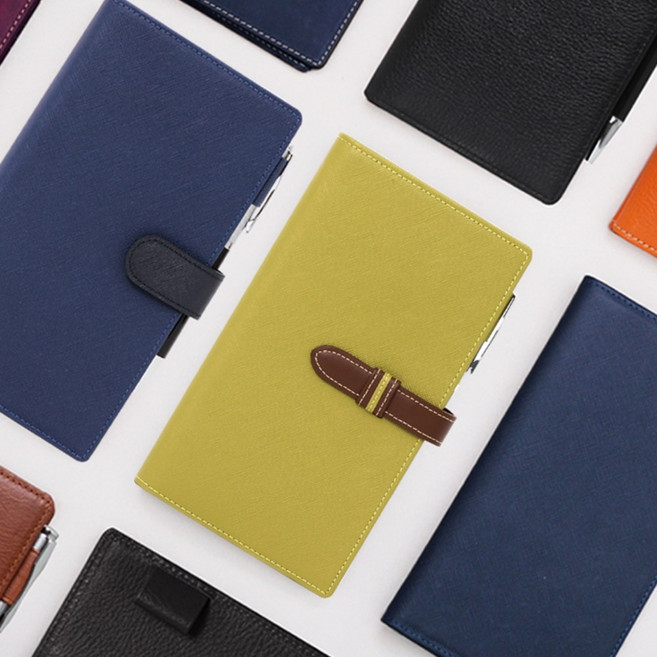 [2025년 속지] 마뜨 사피아노 소가죽 이니셜각인 48절 6공 플래너 끼움 미니 휴대용 수첩 다이어리 커버 라임그린, (라임그린)D72062 겉면 두줄각인