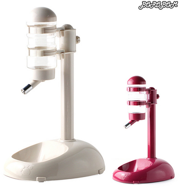 스탠드 강아지물통(식수대) 반려동물 물병식기 급수기, 1개, 화이트(아이보리색)