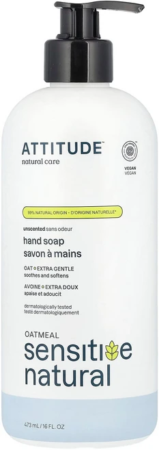 ATTITUDE 오트밀 센서티브 내추럴 핸드솝 무향 473ml (16 fl oz) ATT-60411, 1 - 쿠팡