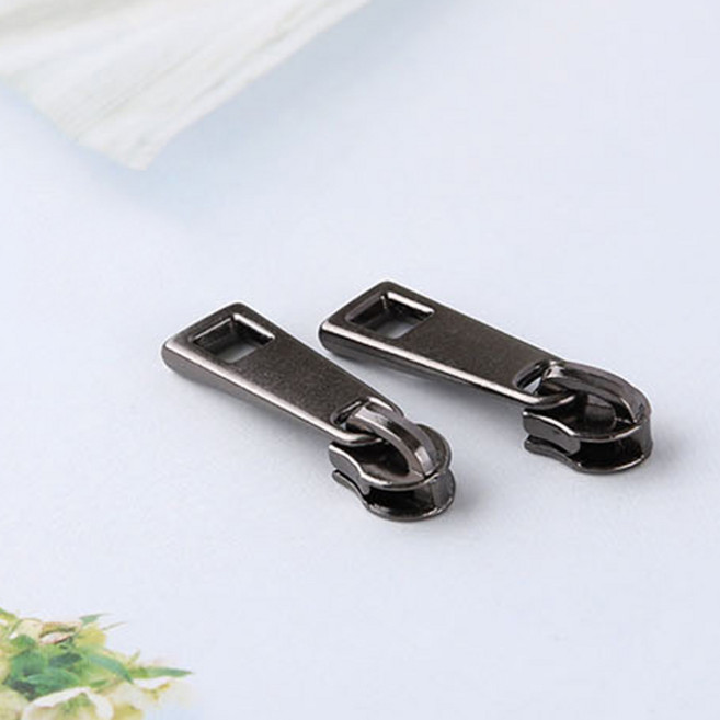 쏘잉갤러리 사각- 3호 코일 일반 지퍼 슬라이더, 1개, 블랙실버 (100개)