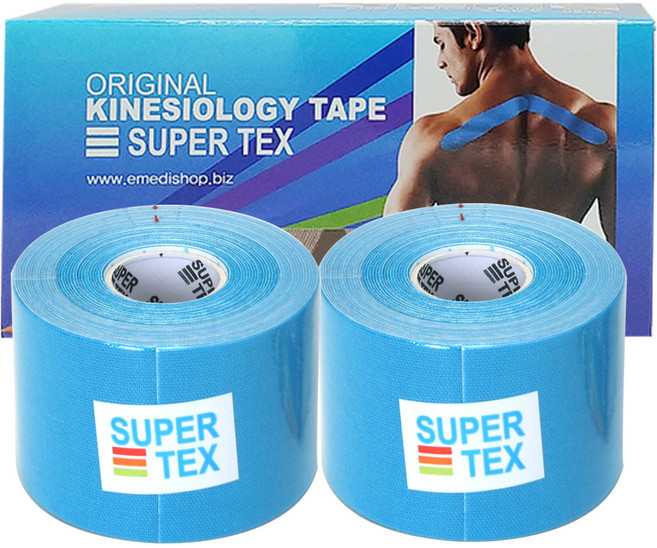 나사라 슈퍼텍스 키네시올로지 스포츠 테이프5cm x 5m 2p, 블루