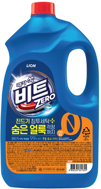 비트 제로 드럼용 액상세제 본품, 4L, 4개