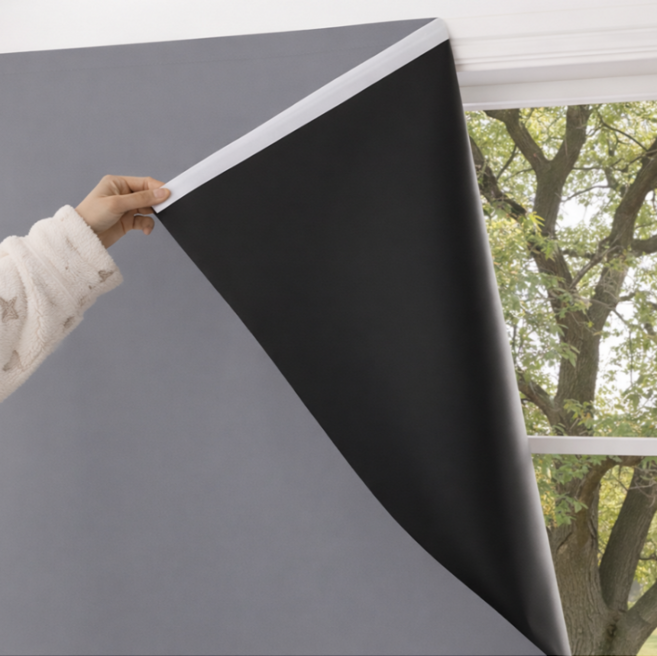 아크배라 무타공 벨크로 찍찍이 붙이는 창문형 암막커튼