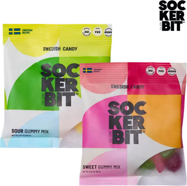[SOCKERBIT] [1+1] 스웨디시 젤리 스웨덴 캔디 Sockerbit 사워 믹스 80g + 스위트 믹스 80g Sockerbit Swedish Candy Mix