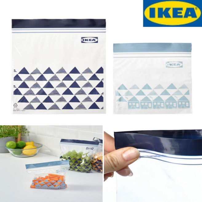 Dnc 이케아 이스타드 지퍼백 1L/0.4L(705.256.55) 밀폐보관 위생팩 중형30개+소형30개, 60개, 1세트