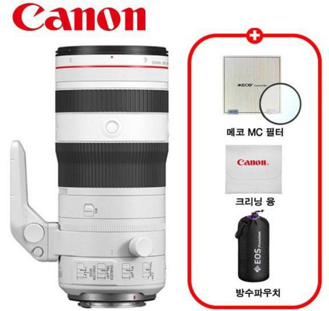 캐논 정품 RF 70-200mm F2.8 L IS USM Z (정품후드+정품파우치) 화이트 / 프리미엄 패키지 / MCUV필터+극세사융+렌즈파우치 / TJ