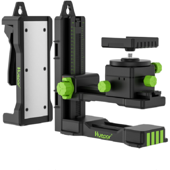 레벨기 삼각대 거치대 Huepar 피벗 360도 조절 가능 베이스 Pv11+ 1/4" 스레드 브래킷 레이저 레벨 어댑터, 1개