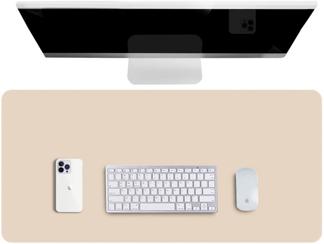 위어셀 가죽 데스크 와이드 장패드 마우스패드 논슬립 키보드 매트, XL 사이즈(120cm*60cm), 1개, 베이지