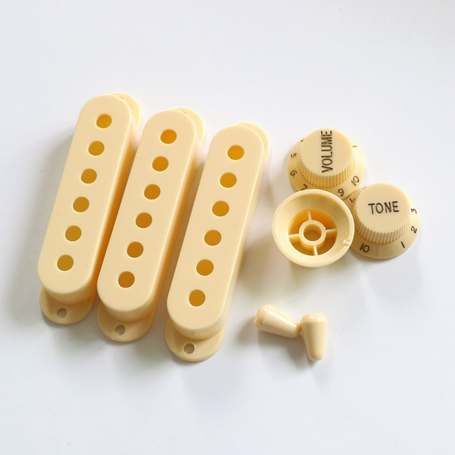 ST 싱글 호환 Donlis 포장 빈티지 코일 커버 크림 노브 1V2T 화이트 블리스 세트 픽업 기타 스위치, IV 48 50 52 No Pack, 1개