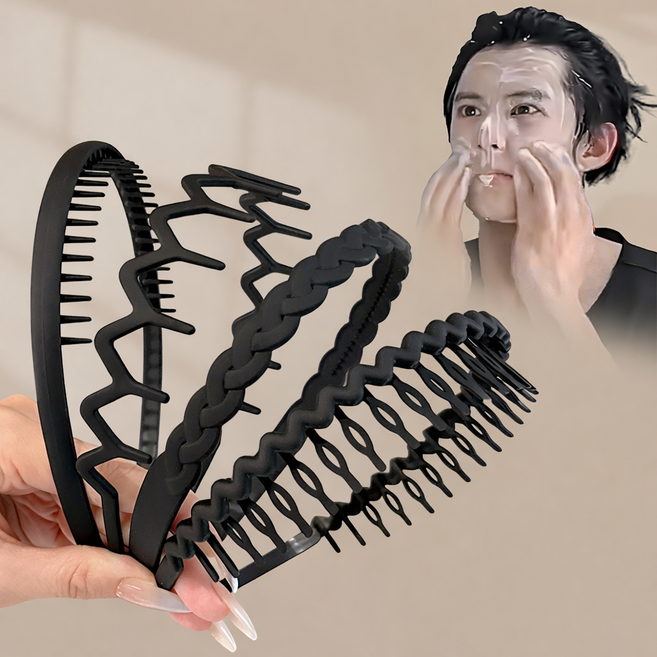 블링모어 남여공용 헤어밴드 빗살 고정용 데일리 머리띠 4종세트