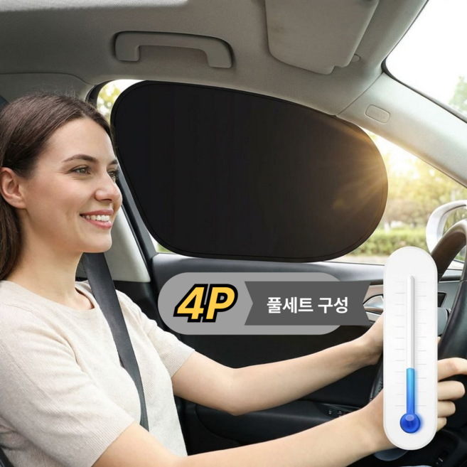 넛토 간편설치 차량용 흡착식 햇빛가리개, 1세트, 블랙