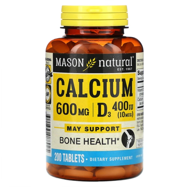매이슨네츄럴스 칼슘 600mg + D3 타블렛 글루텐 프리, 200정, 1개 - 쿠팡
