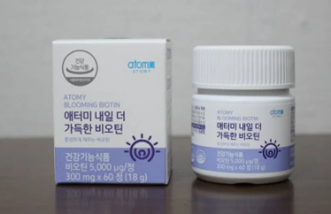 애터미 내일 더 가득한 비오틴 300mg x 60정, 18g, 1개 - 쿠팡