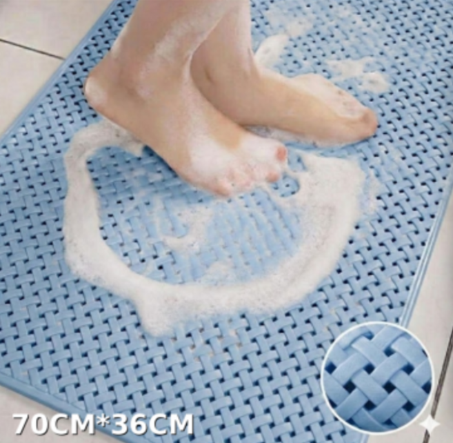 이지몰 TPE 논슬립 욕실 매트 화장실 미끄럼 방지 물빠짐 바닥 깔판, 블루, 1개