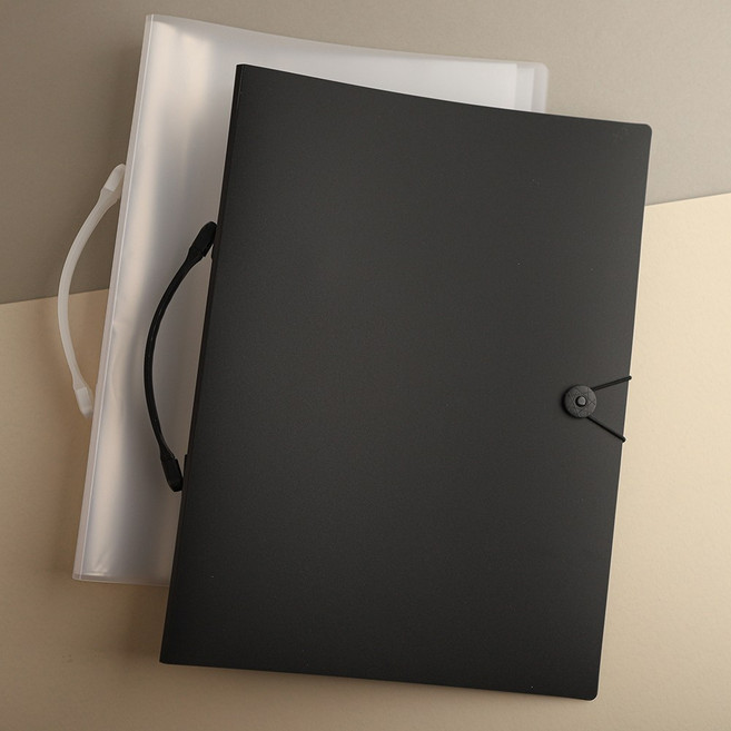 애니캐넌 손잡이형 A3 파일 포스터북 휴대용 8절지 그림 보관 케이스, 20매, 1개, (5mm 더 넓은)흰색 반투명