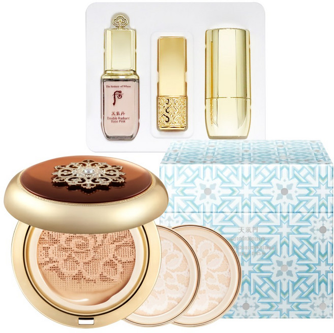 더후 천기단 화현 에센스 쿠션 기획세트(본품1+리필2+메이크업 기프트 세트), 1개, 21호