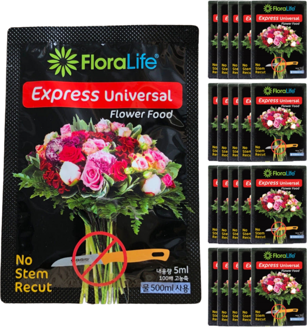 워크웰 절화 수명 연장제 꽃다발 생화 보존제, 100개, 5ml