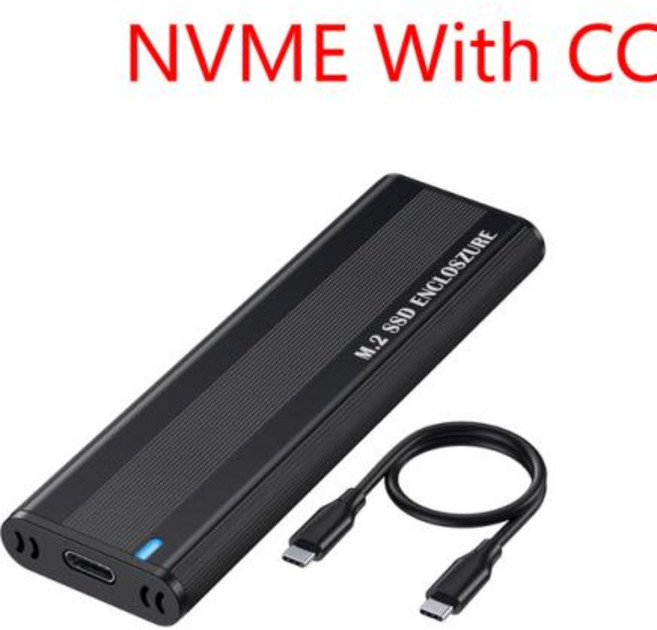 M. 모바일 하드 디스크 케이스 PCI 듀얼 프로토콜 타입 C M.2NVME 스테이트 드라이브 케이스 M2 (M 키 B + M 키) SSD용 2 툴리스 설치, 2) NVME With CC, 1개