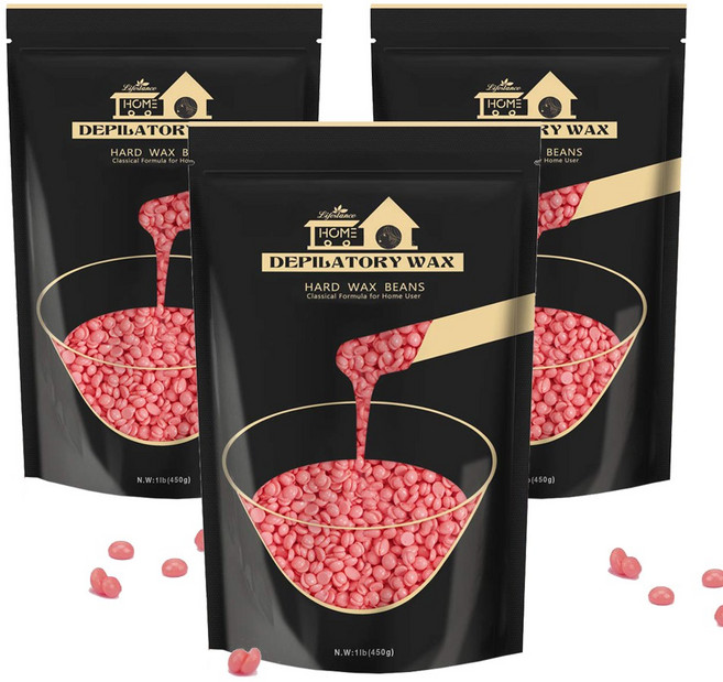 라이프스탠스 hardwax 450g 전신용 셀프 왁싱 하드왁싱 비즈, 3개