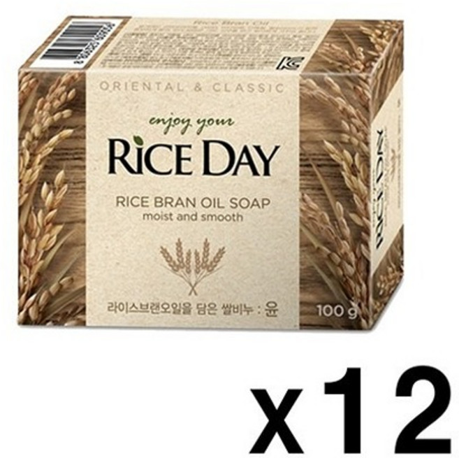 라이스데이 비누 윤, 100g, 12개입