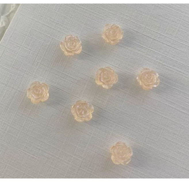 6mm 極光玫瑰 月季 山茶花 美甲材料 美甲飾品, 1個, 6mm 桔色,1