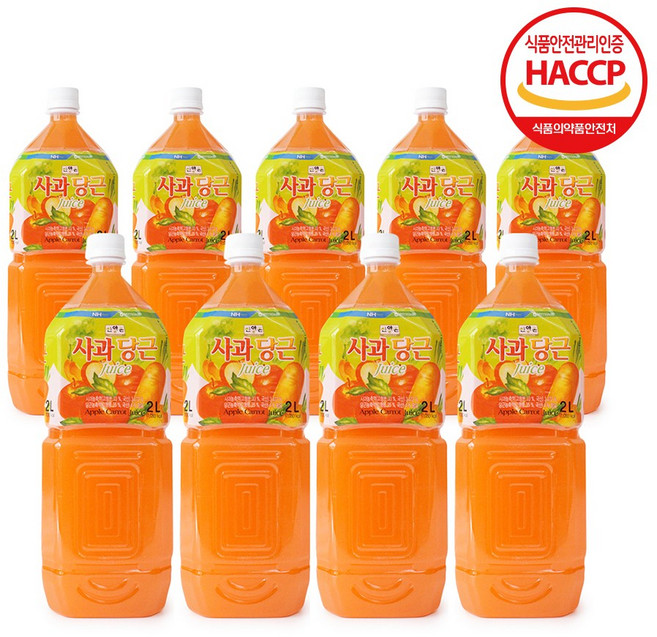 [북안동농협] 산약촌 사과당근주스 2Lx9, 9개, 2L