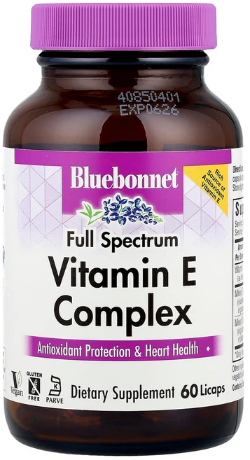 Bluebonnet Natural Full Spectrum Vitamin E Complex 블루보넷 비타민 콤플렉스 60정, 1개 - 쿠팡