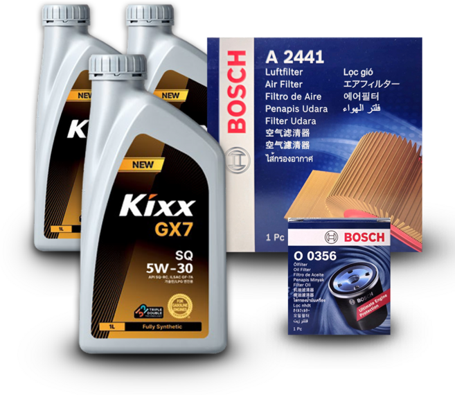 레이 (TAM) 1.0터보 가솔린 엔진오일세트 킥스 GX7 5W30 (구) G1, 킥스 GX7 5W30 엔진오일세트, 기본세트▶엔진오일세트만 구매하기