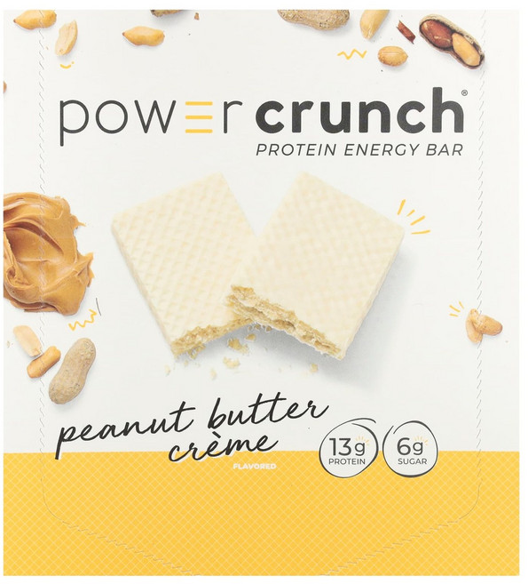BNRG 파워 크런치 프로틴 에너지바 오리지널 땅콩버터 크림 12개입 각 40g, 480g, 1개
