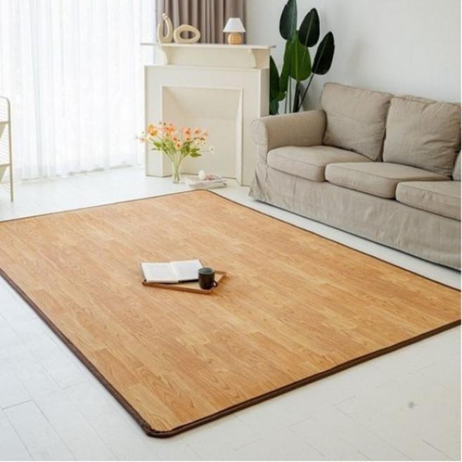 데코마당 파크론 빅사이즈 맞춤제작 카페트형 고급우드 베란다 매트, 두께12mm 카페트고급우드