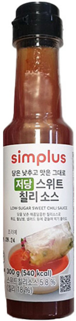 심플러스 저당 스위트 칠리소스, 1개, 300g
