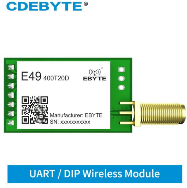 UART 무선 모듈 ISM DIP 안테나 E49-400T20D CDEBYTE GFSK 1.0km 데이터 송신기 433MHz 20dBm