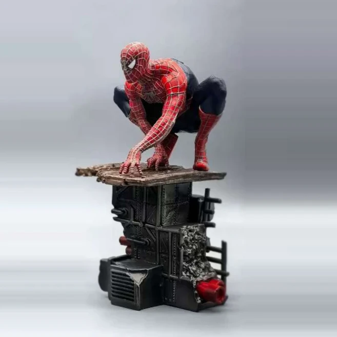 새로운 스파이더맨 클래식 포즈 애니메이션 피규어 PVC 수집 모델 스태츄 책상 장식 인형 장난감 어린이 선, 02 C    17.5CM