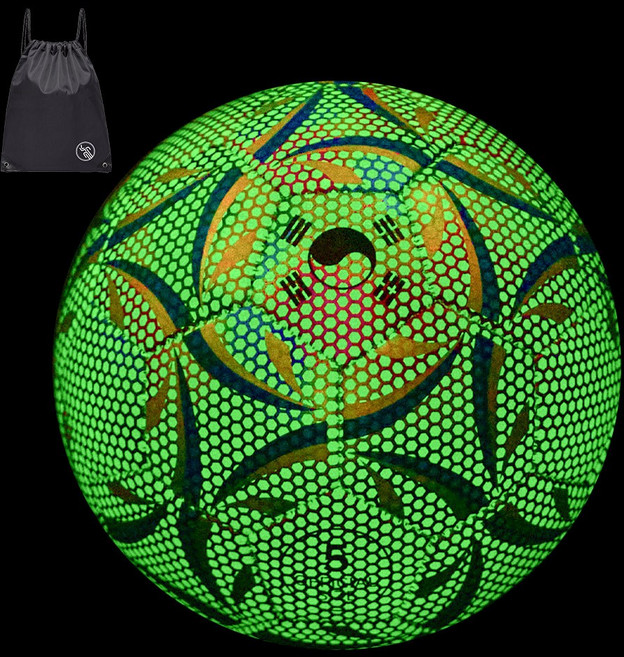 VITALO 대한민국 야광축구공 빛 반사광 축구공 야간축구공 (PGN짐쌕가방 지급), 옵션01_라이트그린, 1개